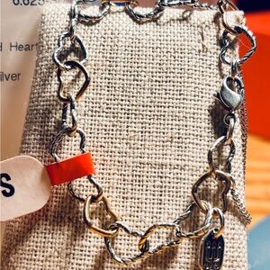 James Avery twisted heart Silver/bronze Chain Bracelet